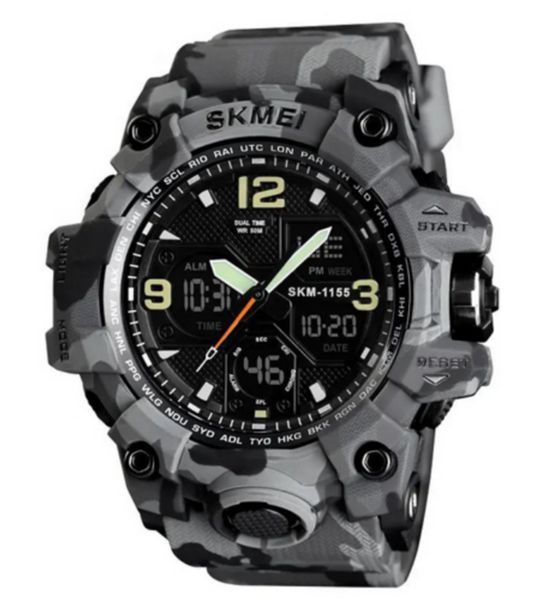 Наручные мужские часы Skmei 1155BCMGY с подсветкой 5 АТМ Grey Camo (7_01098) 7_01098 фото