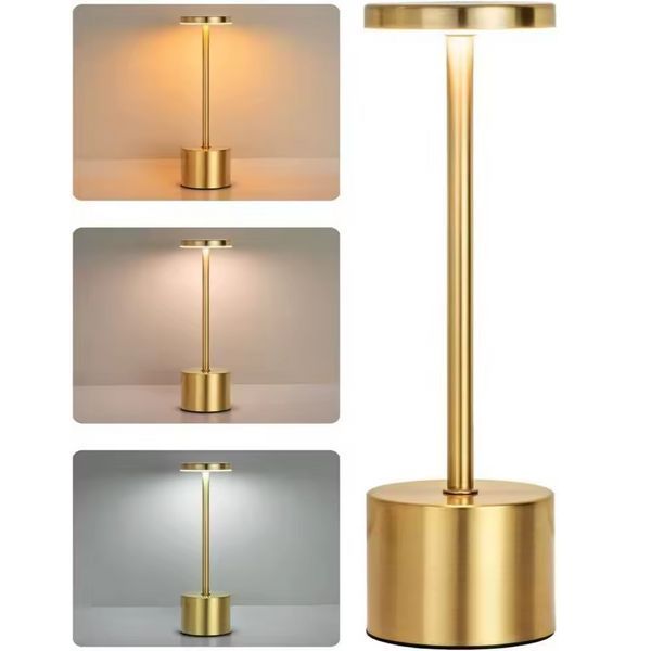 Настольная светодиодная лампа RIAS YG-T01 аккумуляторная сенсорная USB Type-C 5W Gold (3_08416) 3_08416 фото
