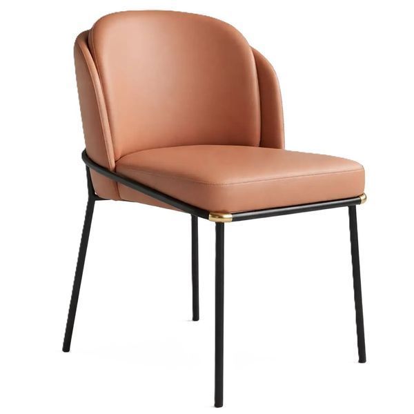 Стул для кухни RIAS DSF-198 с мягкой спинкой и стальным каркасом 77x57x60 см Brown (УЦЕНКА) 1_08213 фото