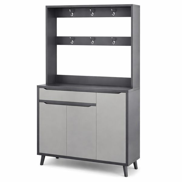 Шафа для взуття з вішалкою RIAS BA27-100 комбінована 100x32x180 см Grey (3_08147) 3_08147 фото