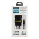 Мережевий зарядний пристрій REDDAX RDX-013 10W USB+Type-C з кабелем Type-C Black (7_03238) 7_03238 фото 1