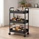 Етажерка на колесах RIAS Shelf 6033-3 3 яруси 70.5x38.5x25 см Black (3_08733) 3_08733 фото 5